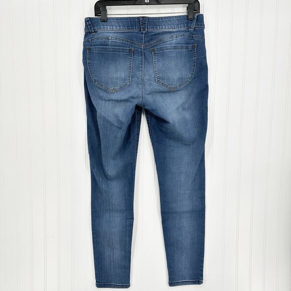 Democracy Jeans Womens 10 Skinny Ab Solution Blue Stretch Denim Tummy Control - Picture 2 of 12